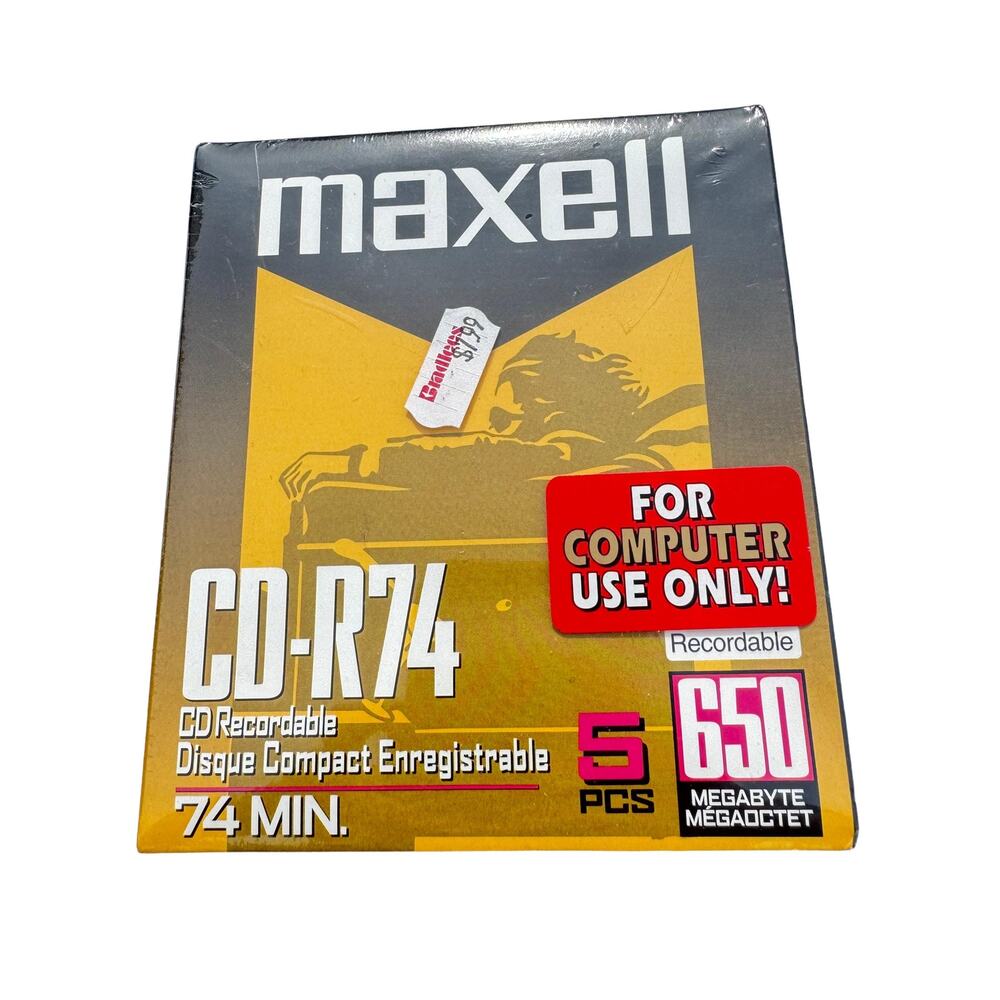 5 pack SEALED maxell cd r74 74 min cd 650mb